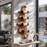 Elegant handcrafted tabletop wine rack, storing bottles beautifully. Image 1 of 8.