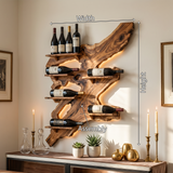 Spry Interior Rustic Handcrafted Monkey Pod Wood Wall Wine Rack