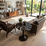 Leaf shape wood end table, 4 of 8. Modern side table for sofa and living room.