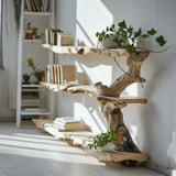 Handcrafted Live Edge Farmhouse Tree Branch Wall Shelf - Seasonal Decor