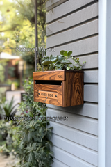 Handcrafted wooden garden mailbox, unique outdoor decor, outdoor garden accent, rustic mailbox, image 5 of 6