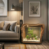 Spry Interior Rustic Live Edge Solid Wood Aquarium Frame