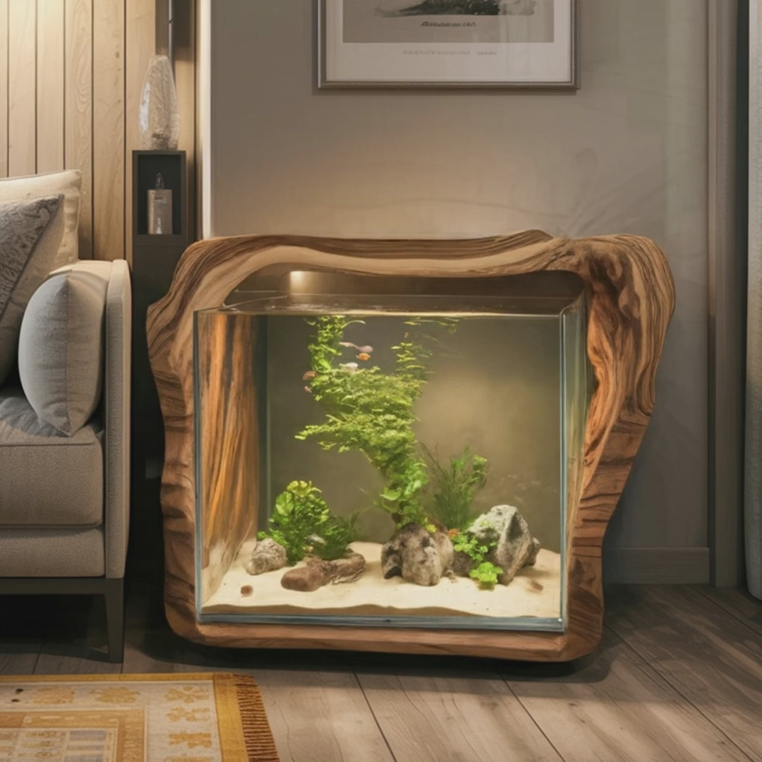 Spry Interior Rustic Live Edge Solid Wood Aquarium Frame
