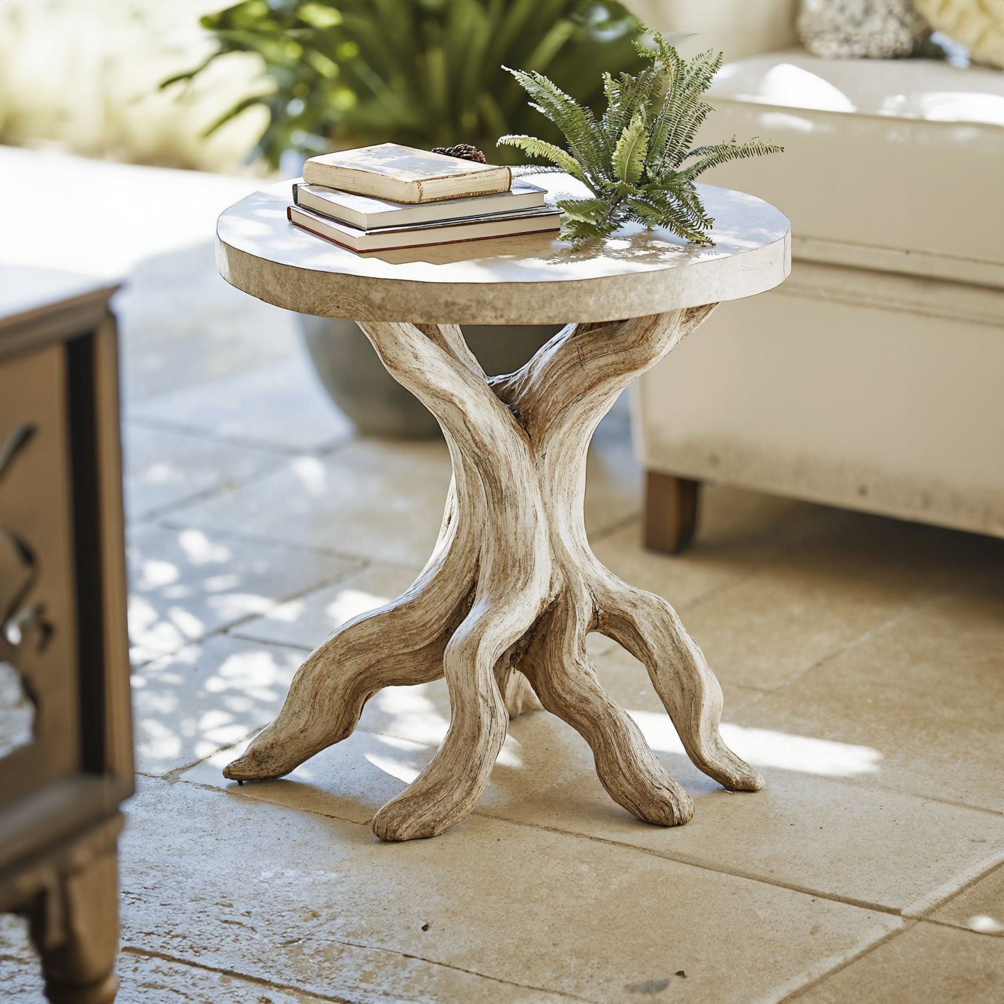 Handcrafted Live Edge Farmhouse End Table with Natural Wood Finish