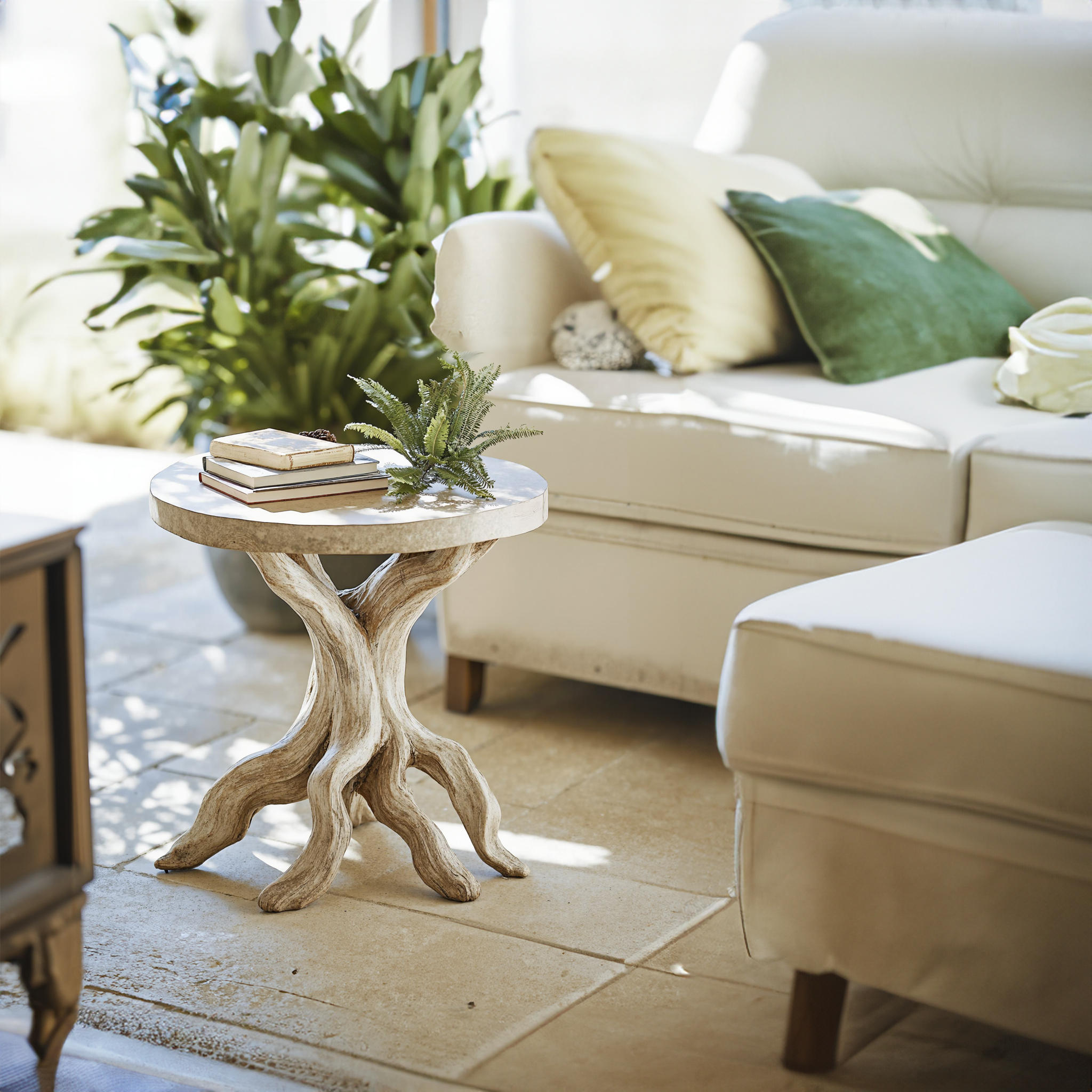 Handcrafted Live Edge Farmhouse End Table with Natural Wood Finish