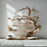 Handcrafted Live Edge Farmhouse Tree Branch Wall Shelf - Seasonal Decor
